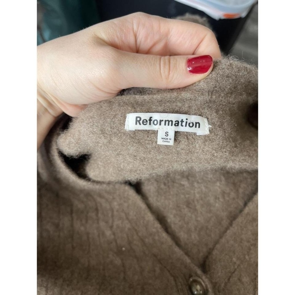 Reformation Taupe V-Neck Button Front Cardigan - Picture 5 of 8